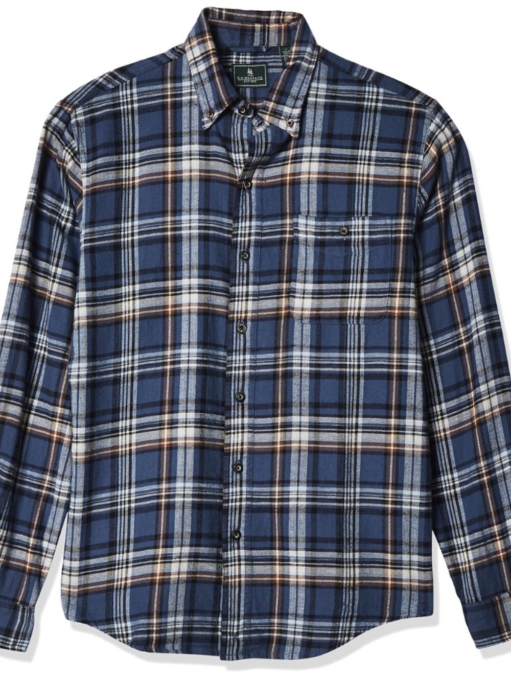 G.H. Bass & Co. Men's Fireside Flannel Button Down Shirt Blue Plaid SM NWT